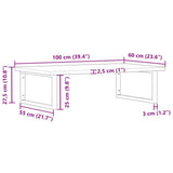 Basin Shelf Wall Mounted Steel and Solid Wood Beech 3302525