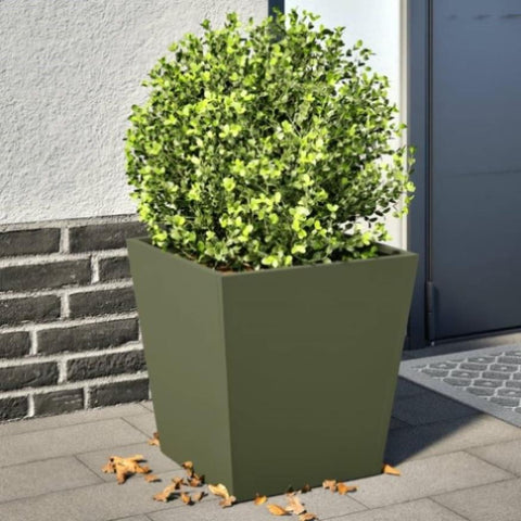 ZNTS Garden Planters Olive Green 2 pcs 40x40x40 cm Steel 851059