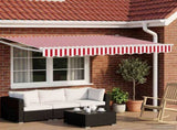 Manual Retractable Awning with LEDs Red and White 3 x 2.5 m 3419255