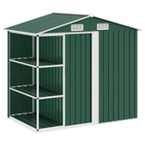 Garden Shed with Rack Green 205x130x183 cm Iron 47104