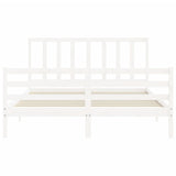 Bed Frame without Mattress White 160x200 cm Solid Wood Pine 3193867