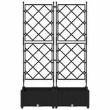 Garden Planter 2 pcs Black 80 x 40 x 125.5 cm Plastic 42002837