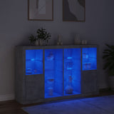 Sideboards with LED Lights 3 pcs Concrete Grey Engineered Wood 3209138