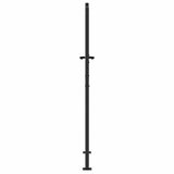 Garden Gate with Lock Black 110 x 205 cm Powder-coated steel 42015888