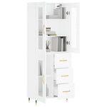 Highboard White 69.5x34x180 cm Engineered Wood 3198577