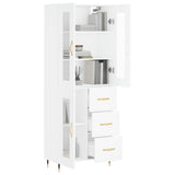 Highboard White 69.5x34x180 cm Engineered Wood 3198577