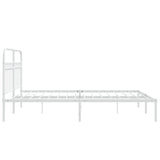 Metal Bed Frame without Mattress with Headboard White 150x200cm 376651