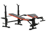 Adjustable Weight Bench with Leg Extension, Barbell Rack, Preacher Curl Pad, Butterfly, T3398P349196