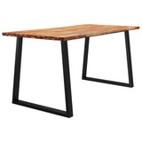 ZNTS Dining Table with Live Edge 160x80x75 cm Solid Wood Acacia 353290