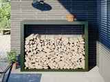 Firewood Rack Green 100x40x100 cm Steel 850971