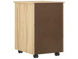 Rolling Cabinet Brown 34 x 39 x 65.5 cm Solid Pine Wood 42032392