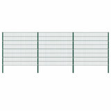 Fence Panel with Posts Iron 522x160 cm Green 278672