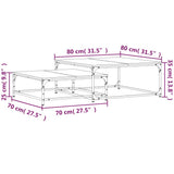Nesting Coffee Tables 2 pcs Smoked Oak Engineered Wood 832820