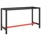 Work Bench Frame Matte Black and Matte Red 140x50x79 cm Metal 151451