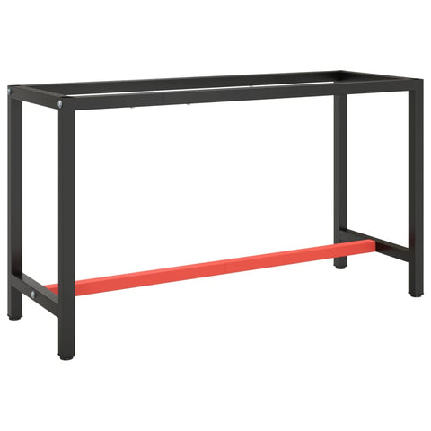 Work Bench Frame Matte Black and Matte Red 140x50x79 cm Metal 151451