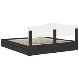 Storage Bed with Headboard Black 200 x 200 cm Engineered Wood 3413062