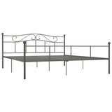 284535 Bed Frame without Mattress Grey Metal 180x200 cm Super King