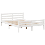 Bookcase Bed without Mattress White 150x200 cm King Size Solid Wood Pine 3322266