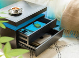 Nightstand LED Bedside Table Cabinet Lights Modern End Side with 2 Drawers for Bedroom T3272P287611