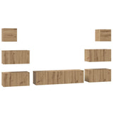 TV Cabinet Set Wall-mounted 8 pcs Artisan Oak Engineered Wood 3393155