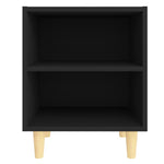 ZNTS Bed Cabinets with Solid Wood Legs 2 pcs Black 40x30x50 cm 805782