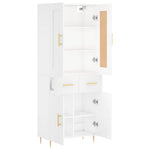 Highboard White 69.5x34x180 cm Engineered Wood 3199865