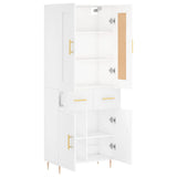 Highboard White 69.5x34x180 cm Engineered Wood 3199865