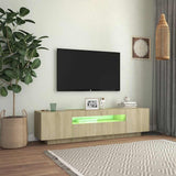 TV Cabinet with LED Lights Sonoma Oak 160x35x40 cm 804430