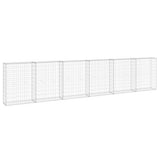 Gabion Wall with Covers Galvanised Steel 300x30x100 cm 147821