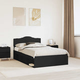 Bed Frame with Headboard Black 135 x 190 cm Solid Pine Wood 3412908