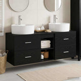 Bathroom Cabinet Set 3 pcs Black 49.5 x 44.5 x 65 cm 3405876