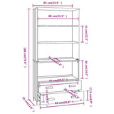 Highboard HAMAR Solid Wood Pine Light Grey 3100937