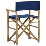 Director's Chair Set of 2 Blue Bamboo Standard Foldable 313030