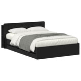 Bed Frame with Storage Black 150 x 200 cm Engineered Wood 3433967