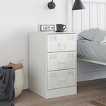 ZNTS Bedside Cabinet White 34.5x39x62 cm Steel 841785