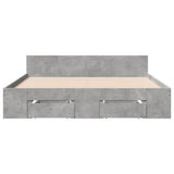 Bed Frame with Drawers without Mattress Concrete Grey 120x200 cm 3280758