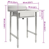 Kitchen Sink Single Basin Stainless Steel 144290