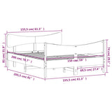 Bed Frame without Mattress White 150x200 cm King Size Solid Wood Pine 3216379