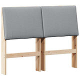 Upholstered Headboard Light Grey 135 cm Solid Pine Wood 879289