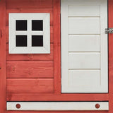 Chicken Cage Red 170x81x110 cm Solid Pine & Fir Wood 170863