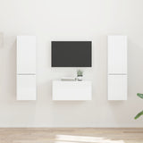 TV Cabinet Set 5 pcs High Gloss White Engineered Wood 3409100