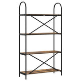 Bookshelf 4-Tier 80 x 30 x 146 cm Engineered wood Smoked Oak 879895