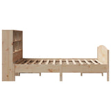 ZNTS Bookcase Bed without Mattress 150x200 cm King Size Solid Wood Pine 3323101