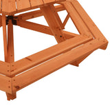 Picnic Table for 6 Kids with Umbrella Hexagon Solid Wood Fir 3281627