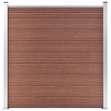 WPC Fence Set 3 Square 1 Slanted 619x186 cm Brown 3053217
