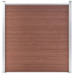 WPC Fence Set 8 Square + 1 Slanted 1484x186 cm Brown 3053222