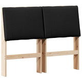 Upholstered Headboard Black 120 cm Solid Pine Wood 879296