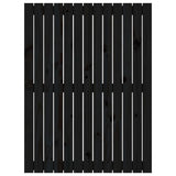Wall Headboard Black 82.5x3x110 cm Solid Wood Pine 824957