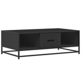 ZNTS Coffee Table Black 100x57x35 cm Engineered Wood and Metal 848759