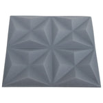 3D Wall Panels 48 pcs 50x50 cm Origami Grey 12 m² 150922